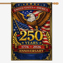 USA 250th Anniversary House Flag 1776–2026 Patriotic Eagle Banner