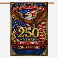 USA 250th Anniversary House Flag 1776–2026 Patriotic Eagle Banner