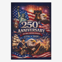 USA 250th Anniversary House Flag Patriotic Eagle Liberty Bell 1776-2026 Independence Banner