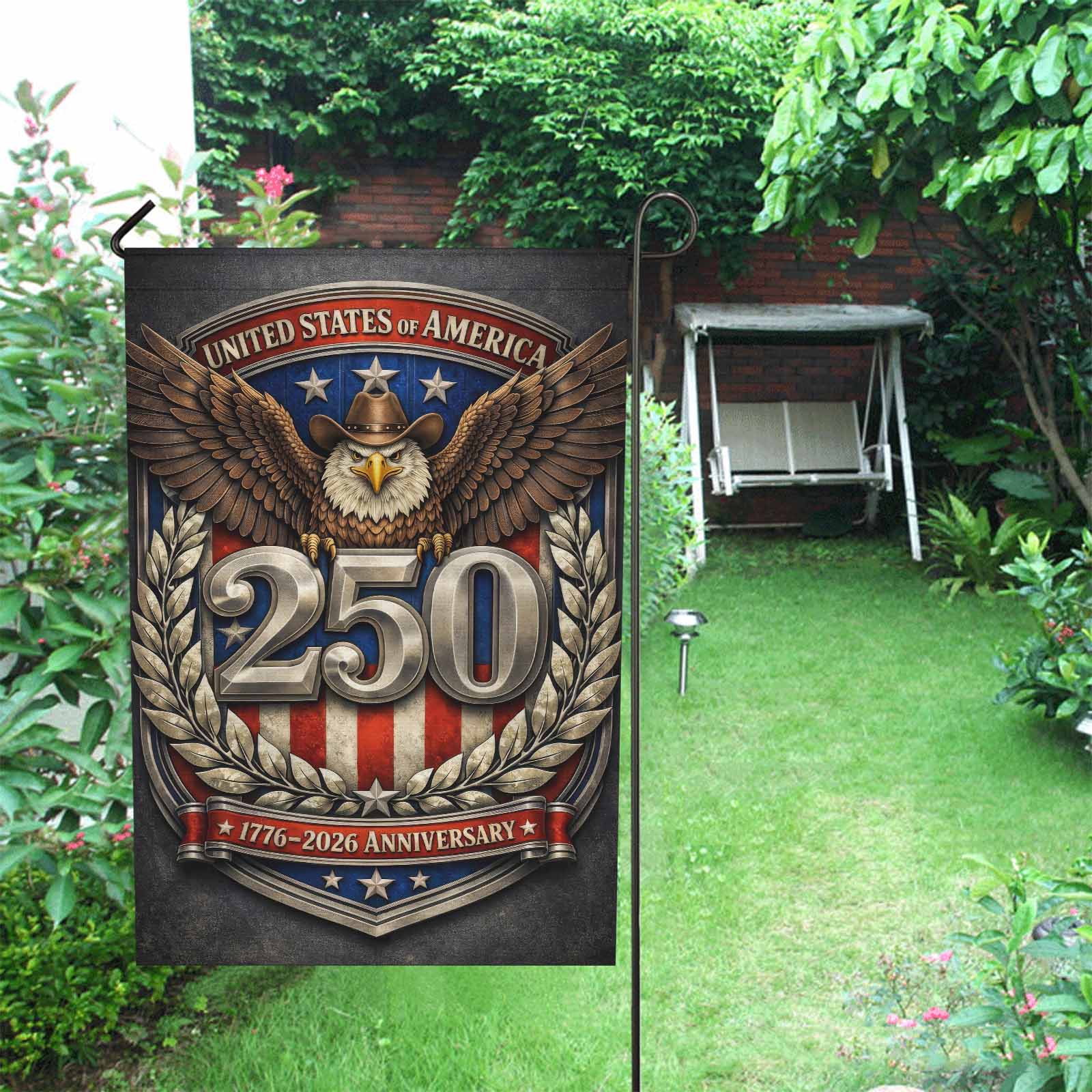 America 250 Garden Flag Patriotic Eagle USA 1776-2026 250th Anniversary Flag Decor