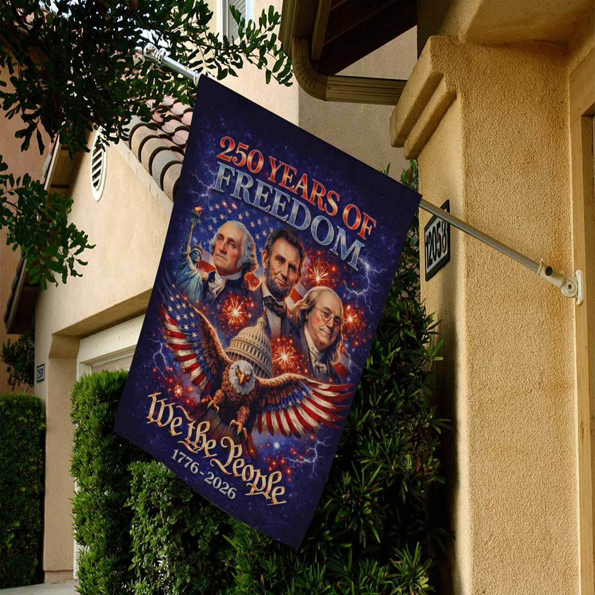 America 250 House Flag 250 Years of Freedom 1776-2026 Patriotic Decor