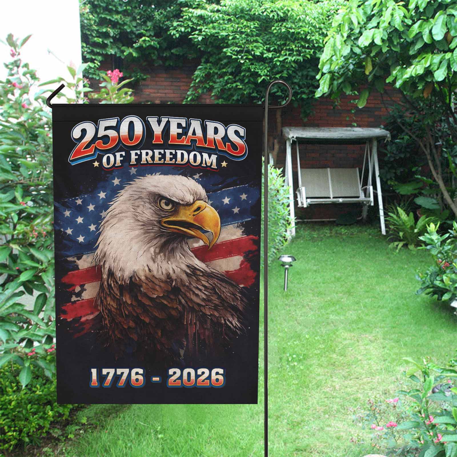 250 Years of Freedom Eagle Garden Flag – 1776–2026 Patriotic Decor