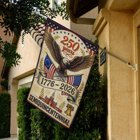 America 250 Patriotic House Flag Eagle 1776-2026 USA Independence Flag