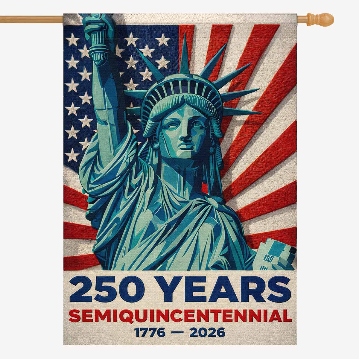 America 250 Patriotic House Flag Statue of Liberty 1776-2026 USA Decor