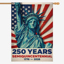 America 250 Patriotic House Flag Statue of Liberty 1776-2026 USA Decor