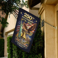 United States 250th Anniversary Garden Flag – Liberty Bell & Statue Design