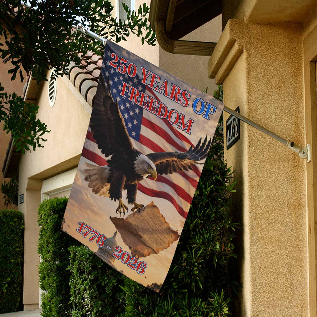 America 250 House Flag ΓÇô 1776ΓÇô2026 Declaration of Independence Anniversary