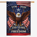 America 250 House Flag 1776–2026 Eagle Patriotic Banner