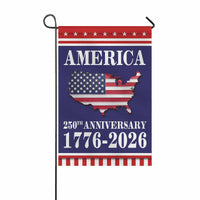 250th Anniversary America Garden Flag – USA Map Patriotic Flag 1776–2026