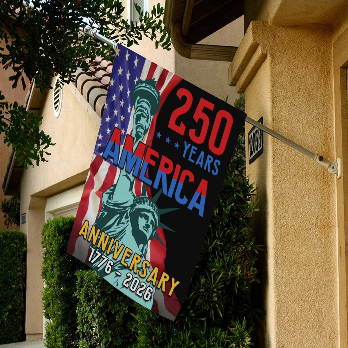 US 250th Anniversary House Flag – America 250 Statue of Liberty Flag 1776–2026