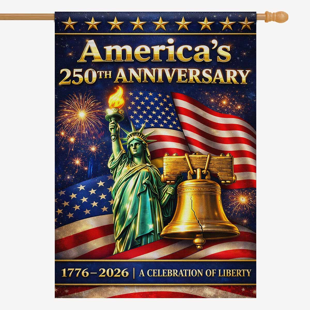 America 250th Anniversary House Flag ΓÇô 1776ΓÇô2026 Liberty Celebration