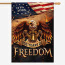 America 250 House Flag Patriotic Eagle Liberty Bell 250 Years of Freedom 1776-2026