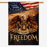 America 250 House Flag Patriotic Eagle Liberty Bell 250 Years of Freedom 1776-2026
