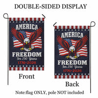 America 250 Garden Flag – Freedom for 250 Years Bald Eagle 1776–2026