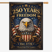 250 Years of American Freedom House Flag ΓÇô Est 1776 Anniversary Decor