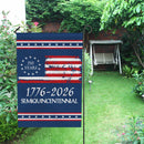 250 Years Semiquincentennial Garden Flag – America 250 Distressed US Flag 1776–2026