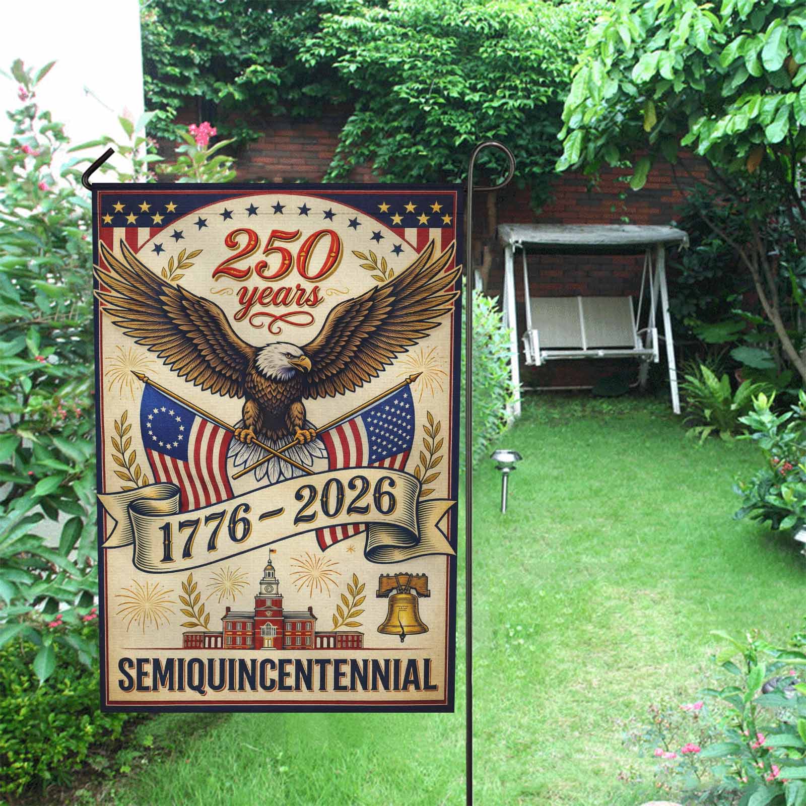 America 250 Patriotic Garden Flag Eagle 250 Years Independence 1776-2026