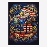 America 250 House Flag Patriotic Eagle 1776-2026 250 Years of Freedom USA Outdoor Flag
