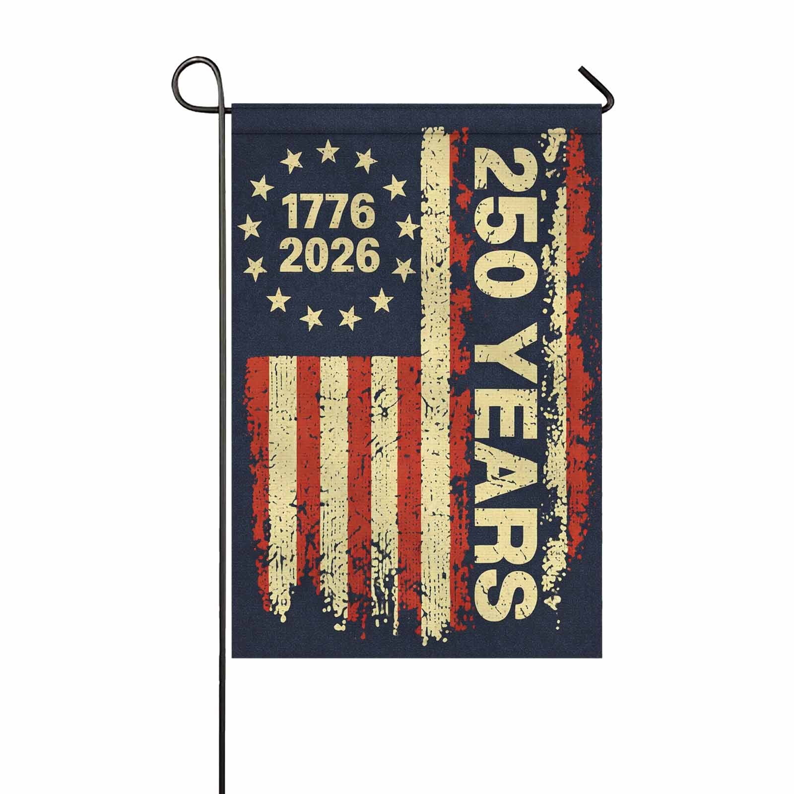 America 250 Garden Flag 1776–2026 Vintage Patriotic USA Decor
