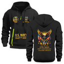 Personalized US Navy Quater Zip Hoodie JQZ02