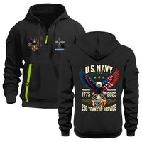 Personalized US Navy Quater Zip Hoodie JQZ05