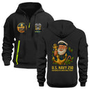 Personalized US Navy Quater Zip Hoodie JQZ07
