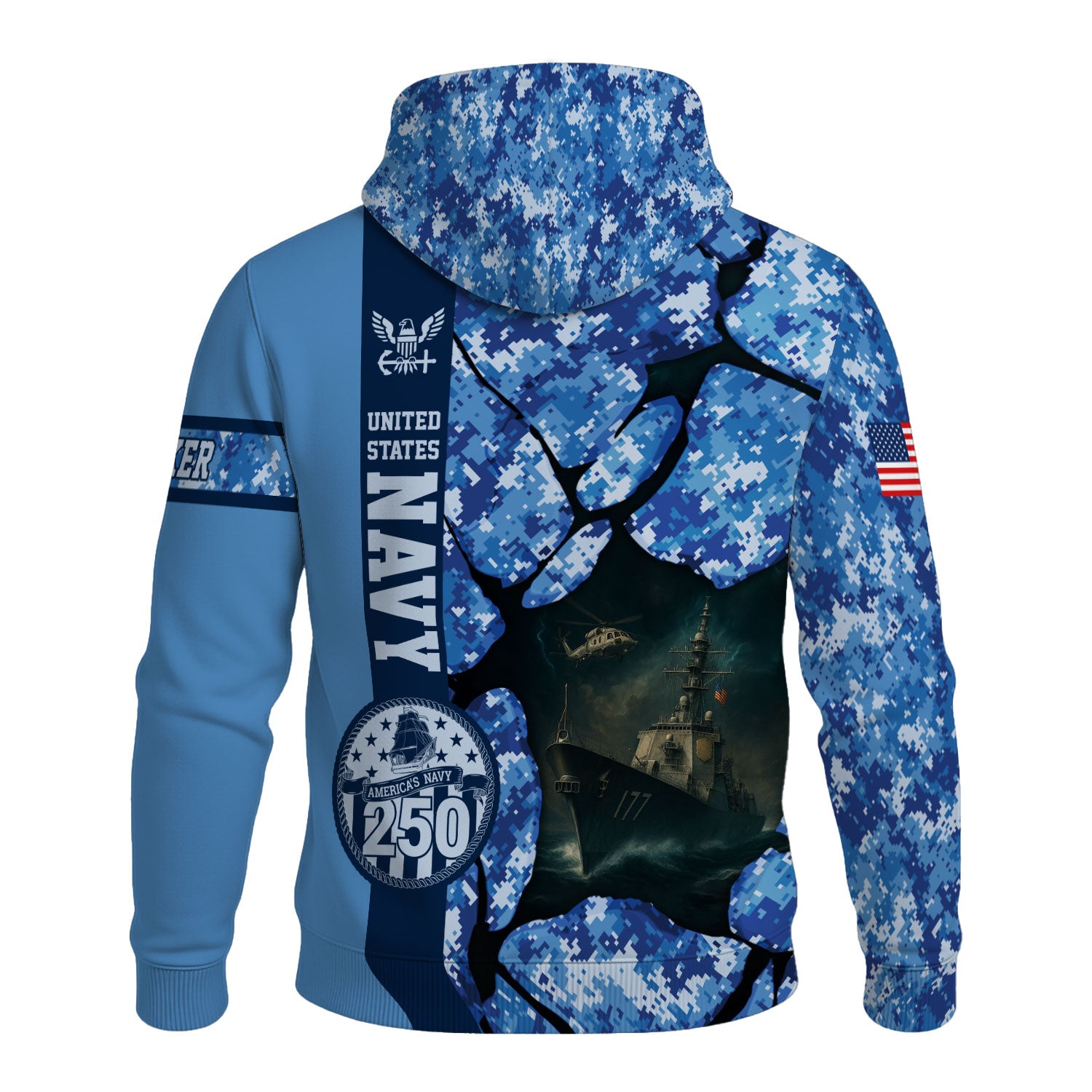 Personalized US Navy 3D All Over Print Hoodie KAH3D05