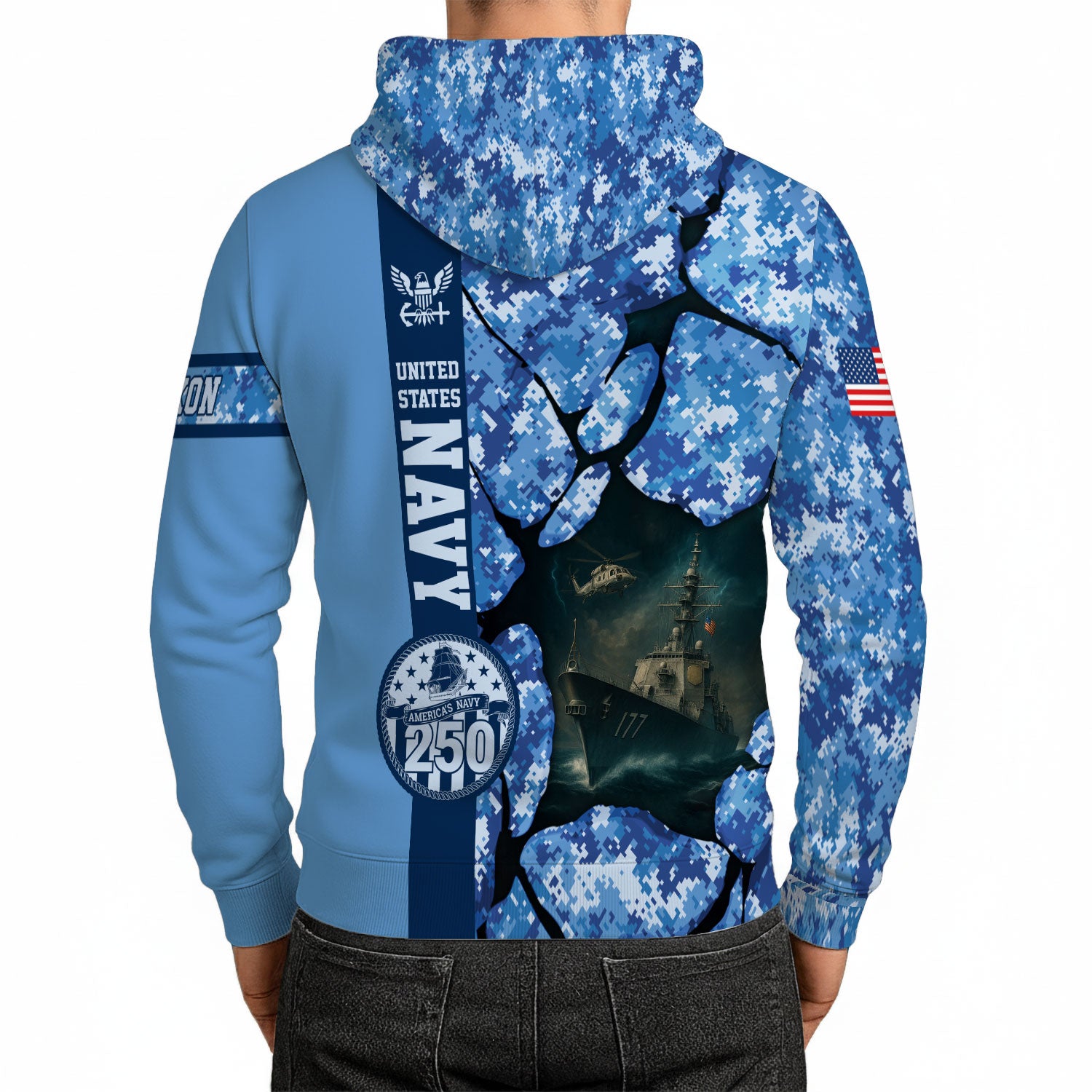 Personalized US Navy 3D All Over Print Hoodie KAH3D05
