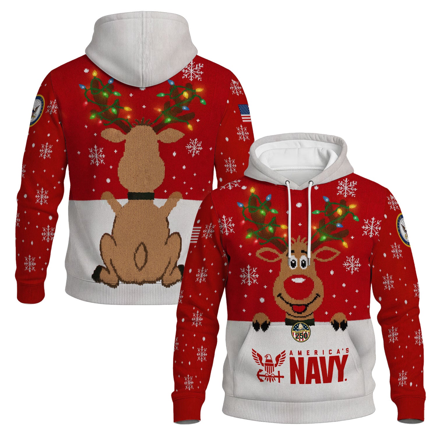 America's Navy 3D All Over Print Hoodie Xmas