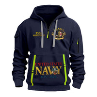Personalized US Navy Quater Zip Hoodie KAQZ01