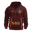 Personalized US Navy Quater Zip Hoodie KAQZ01