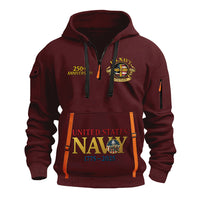 Personalized US Navy Quater Zip Hoodie KAQZ01