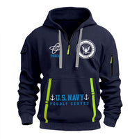 Personalized US Navy Quater Zip Hoodie KAQZ02