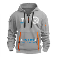 Personalized US Navy Quater Zip Hoodie KAQZ02