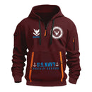 Personalized US Navy Quater Zip Hoodie KAQZ02