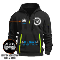 Personalized US Navy Quater Zip Hoodie KAQZ02