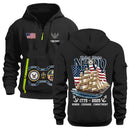 Personalized US Navy Quater Zip Hoodie KAQZ03
