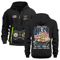 Personalized US Navy Quater Zip Hoodie KAQZ03
