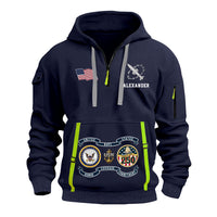Personalized US Navy Quater Zip Hoodie KAQZ03