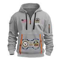 Personalized US Navy Quater Zip Hoodie KAQZ03