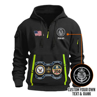 Personalized US Navy Quater Zip Hoodie KAQZ03