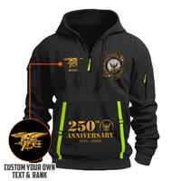 Personalized US Navy Quater Zip Hoodie KAQZ04