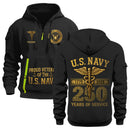 Personalized US Navy Quater Zip Hoodie KAQZ05