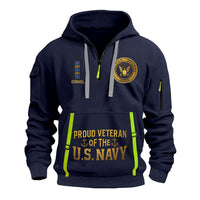 Personalized US Navy Quater Zip Hoodie KAQZ05