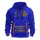 Personalized US Navy Quater Zip Hoodie KAQZ05