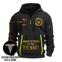Personalized US Navy Quater Zip Hoodie KAQZ05