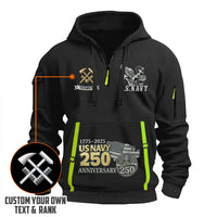 Personalized US Navy Quater Zip Hoodie KAQZ06