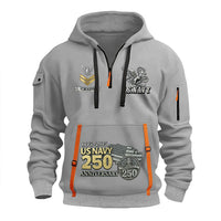 Personalized US Navy Quater Zip Hoodie KAQZ06
