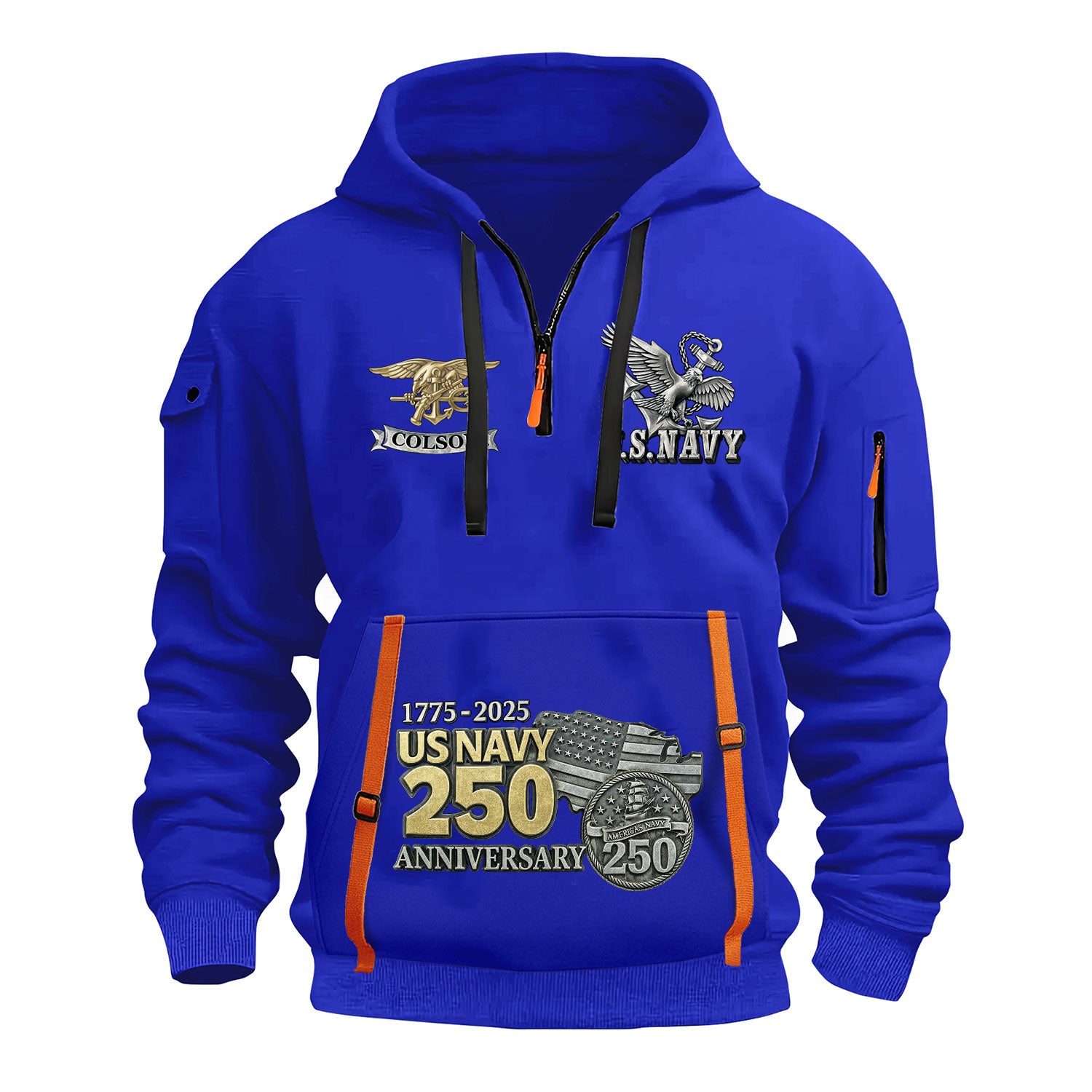 Personalized US Navy Quater Zip Hoodie KAQZ06