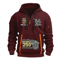 Personalized US Navy Quater Zip Hoodie KAQZ06